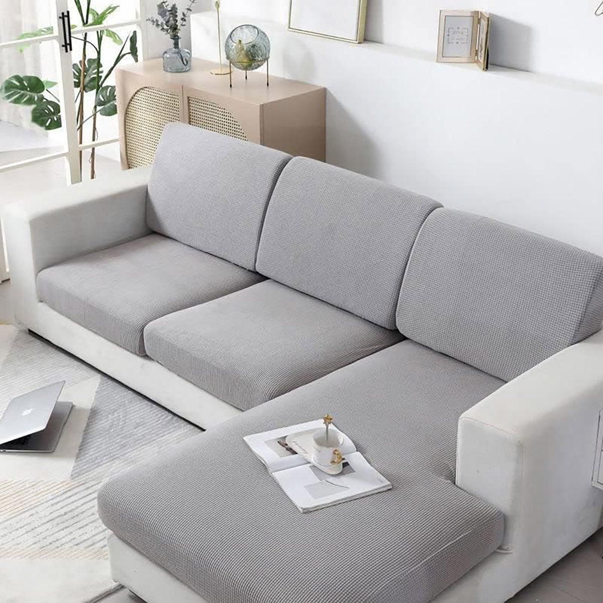 Stretch Sofa Slipcover 4 Seasons Universal Couch Protector Elastic Fabric Cover - Single-Blue