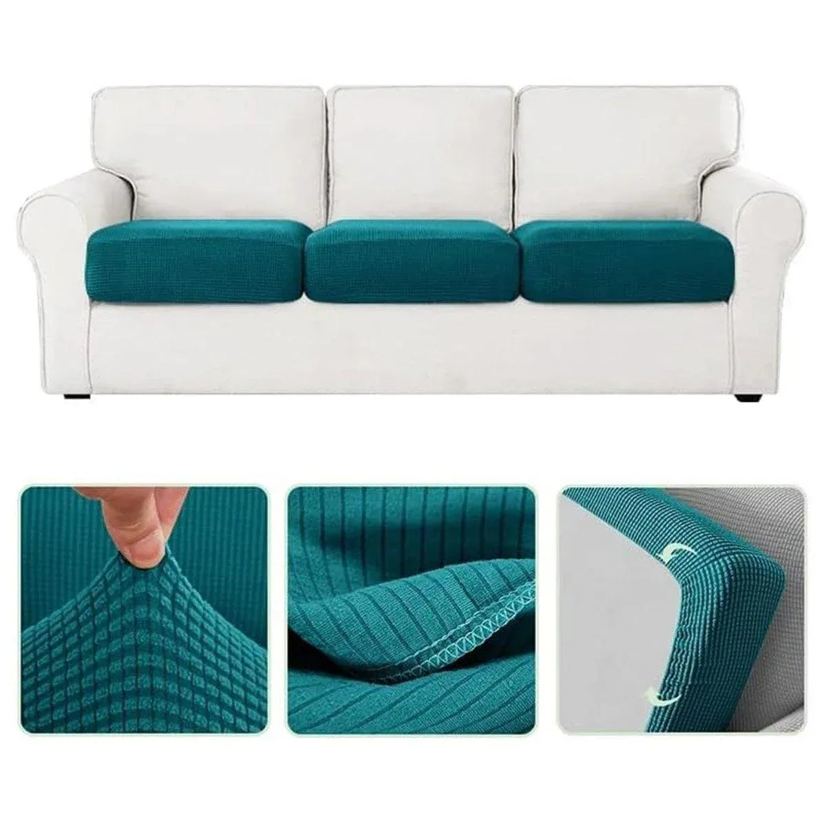 Stretch Sofa Slipcover 4 Seasons Universal Couch Protector Elastic Fabric Cover - Single-Dark-Grey