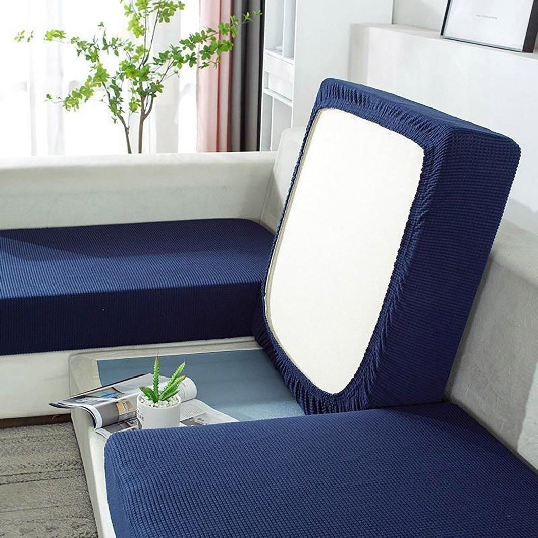 Stretch Sofa Slipcover 4 Seasons Universal Couch Protector Elastic Fabric Cover - Single-Navy