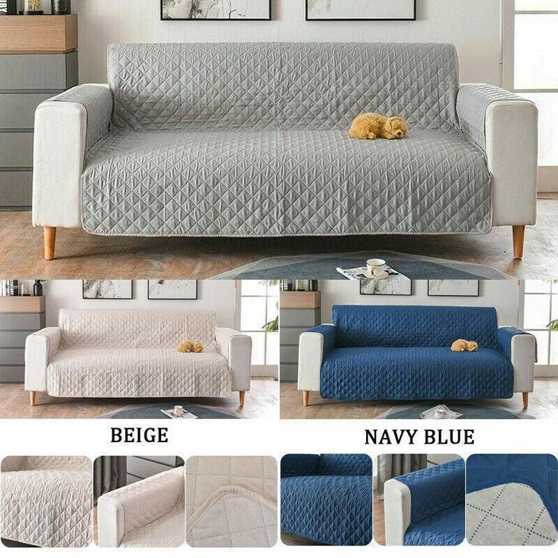 190x195cm Seater Pet Sofa Protector Cover Quilted Couch Covers Lounge Slipcover - Beige