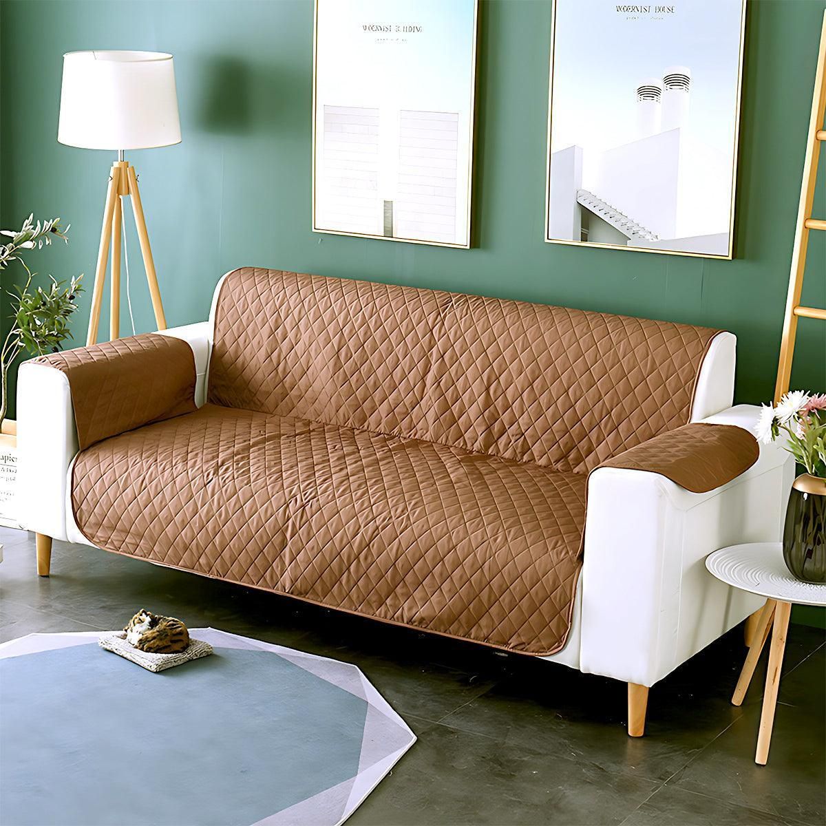 130X195cm Seater Pet Sofa Protector Cover Quilted Couch Covers Lounge Slipcover - Blue