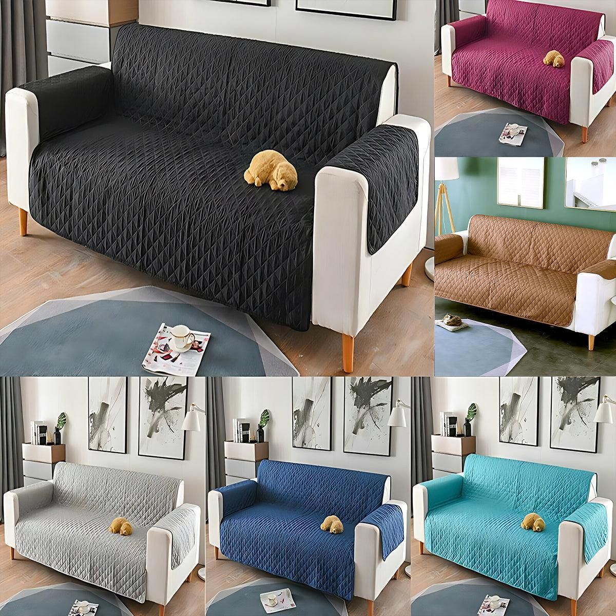 130X195cm Seater Pet Sofa Protector Cover Quilted Couch Covers Lounge Slipcover - Grey
