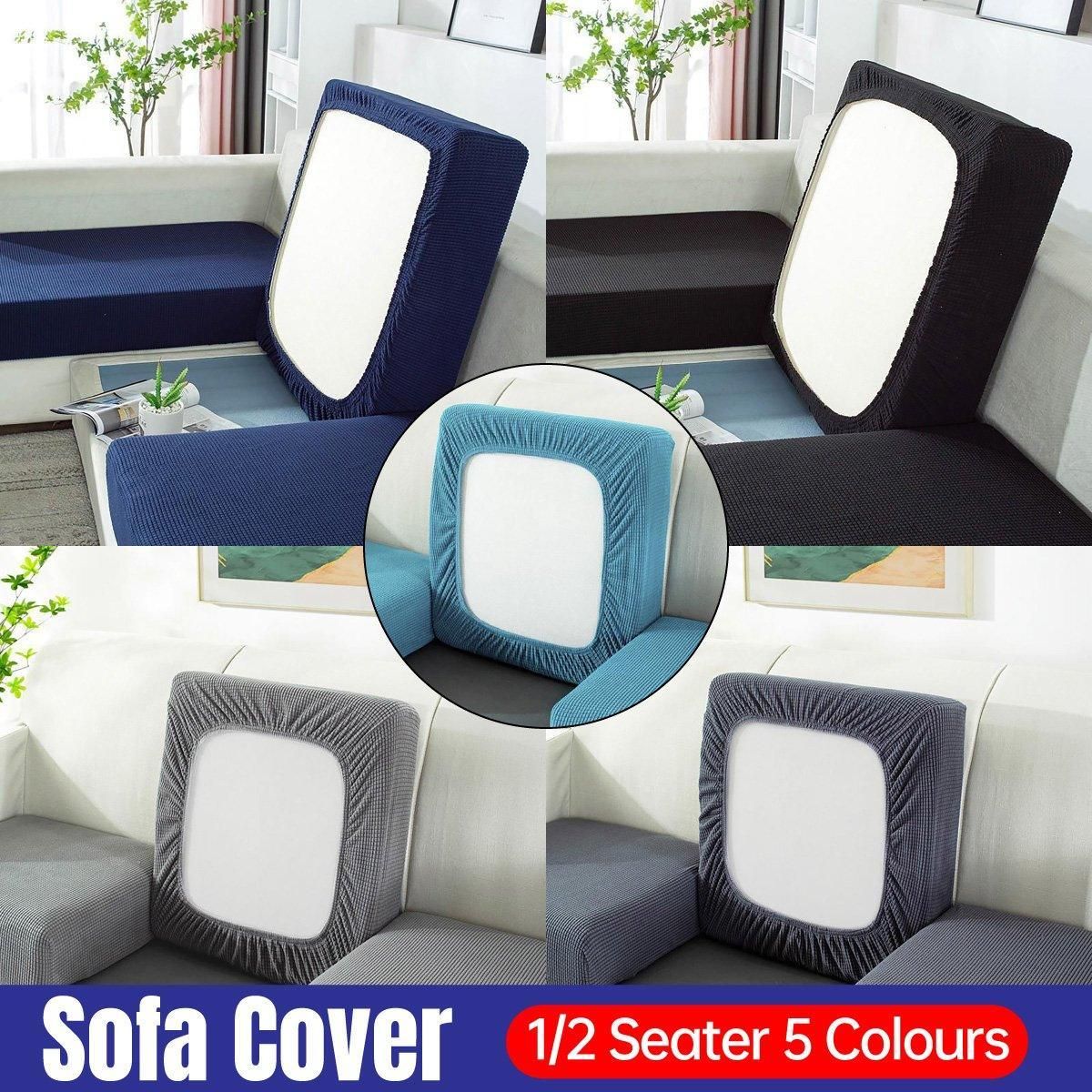 Stretch Sofa Slipcover 4 Seasons Universal Couch Protector Elastic Fabric Cover - Single-Light-Grey
