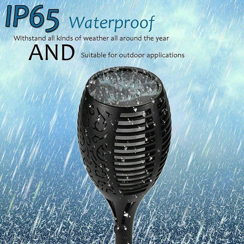 Solar Flickering Flame Torch Lights Outdoor Path 4pcs LED