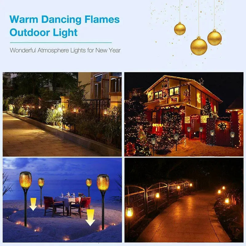 Outdoor Path Landscape Lamps Solarlamp 12led 80295 4pcs LED Solar Flickering Flame