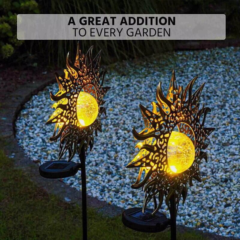 Solar Lights LED Garden Decor Outdoor Path Lights Lawn Light Lantern Lamp - 1X Flame
