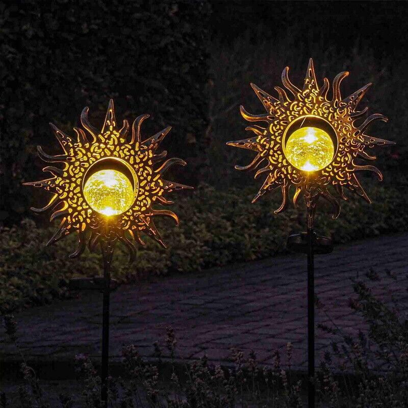 Solar Lights LED Garden Decor Outdoor Path Lights Lawn Light Lantern Lamp - 1X Flame