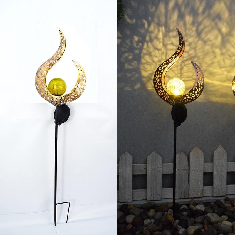 Solar Lights LED Garden Decor Outdoor Path Lights Lawn Light Lantern Lamp - 1X Flame