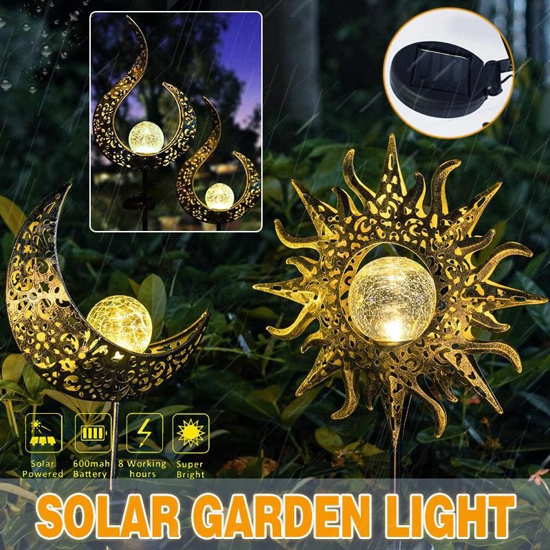 Solar Lights LED Garden Decor Outdoor Path Lights Lawn Light Lantern Lamp - 1X Moon