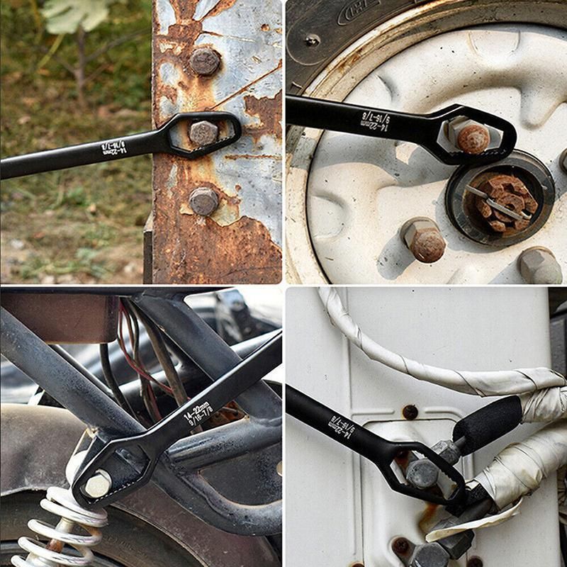 Universal Plum Screw Nuts Wrench 8-22mm Double Head Ratchet Spanner Repair Tools