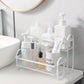 Iron Double Storage Shelf Organiser Durable Metal Rack for Kitchen Bathroom Use - Black
