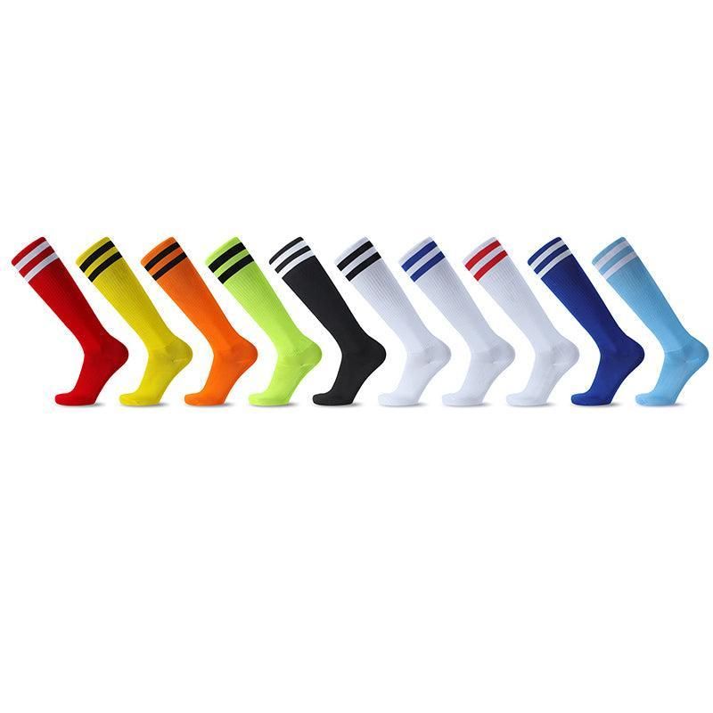 Mens Womens Sports Breathable Tube Long High Socks Knee Warm Casual Footy Soccer - Dark Blue
