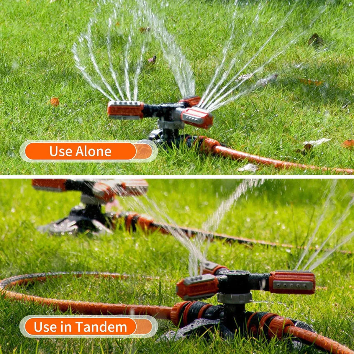 Factory Supply Multifunctional Garden Sprinkler Plastic Three-prong Sprinkler Automatic Rotating Sprinkler