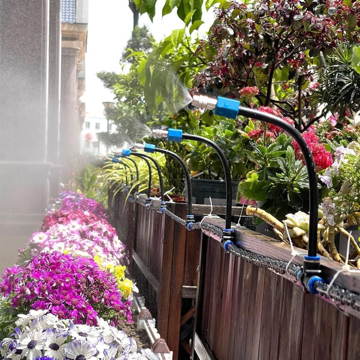 5m 10m watering system adjustable with spray irrigation hose sprinkler