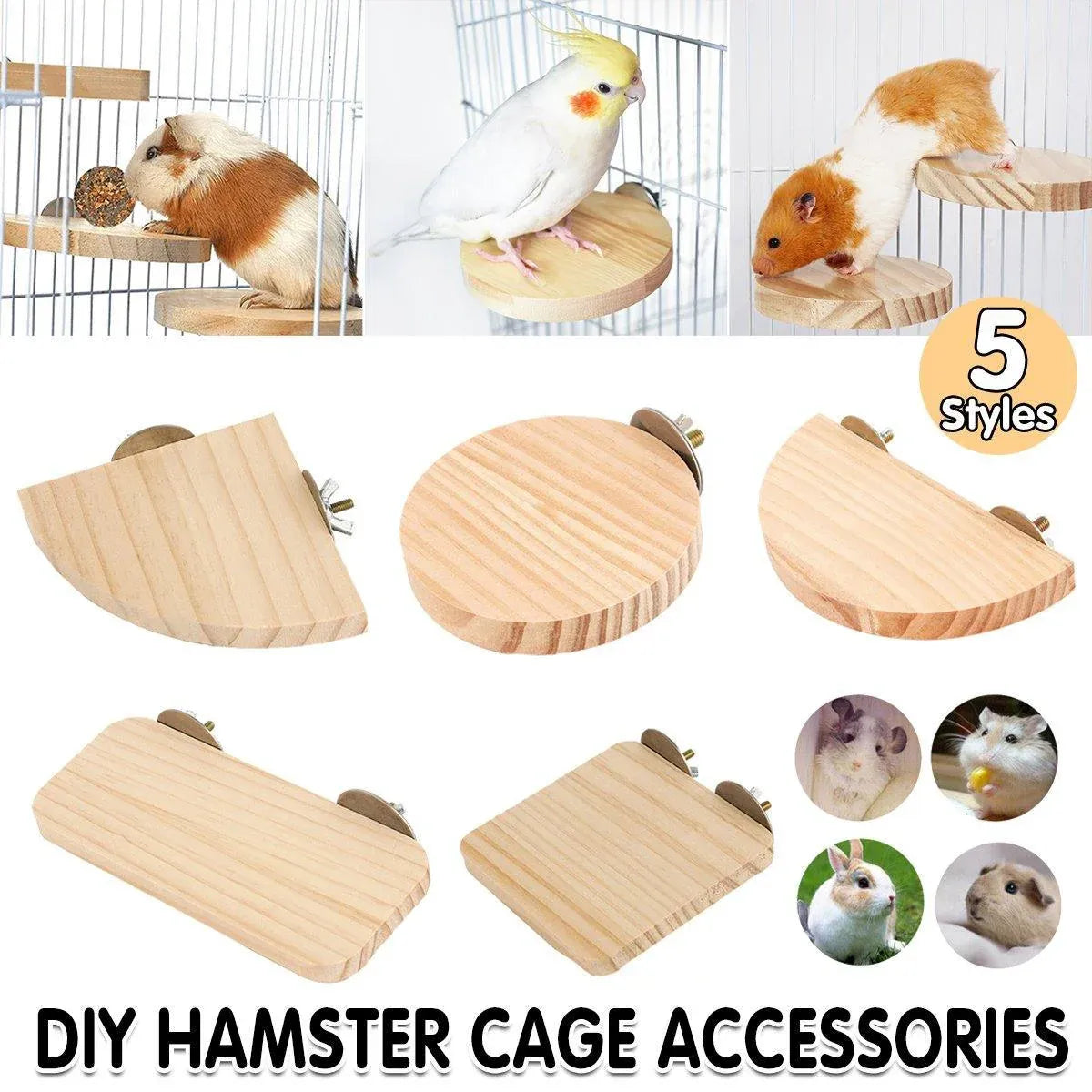Hamster Parrot Play Stand Jump Platform Squirrel Cage Accessories Gear Pet Toy - A2111 (15*7.5*1.5cm)