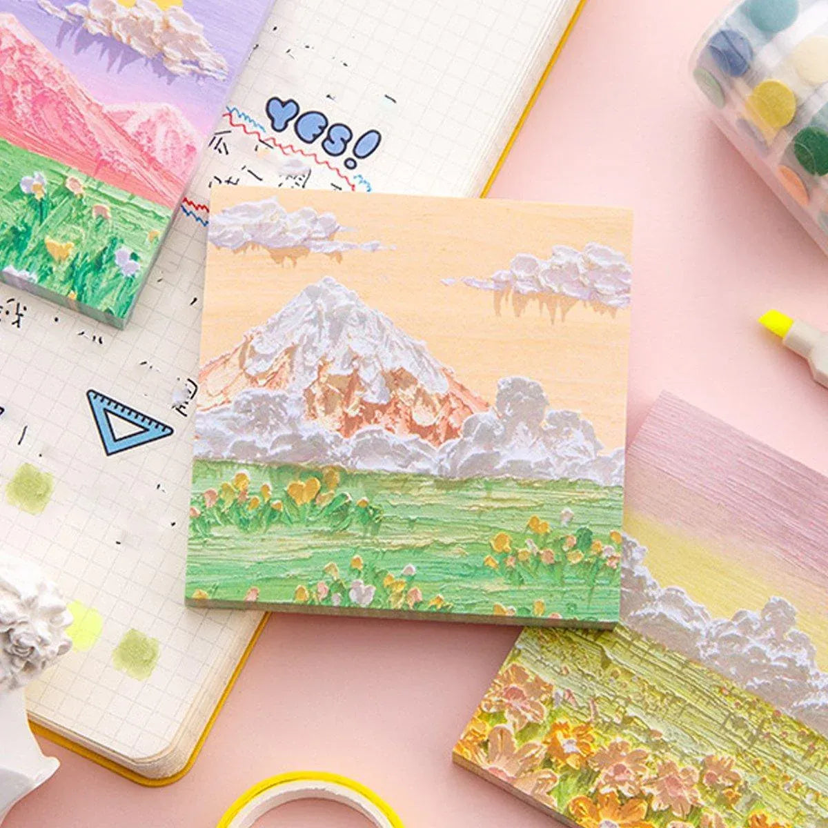800 Sheets Colorful Oil Painting Sticky Notes Memo Pads Self-Adhesive Notes - 2#