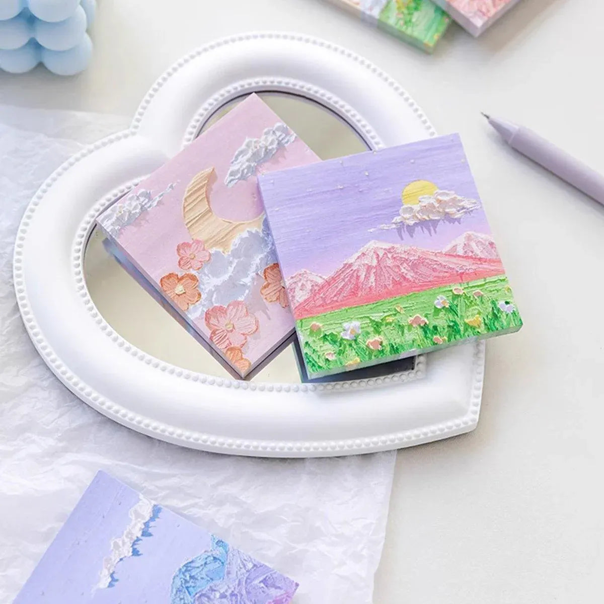 800 Sheets Colorful Oil Painting Sticky Notes Memo Pads Self-Adhesive Notes - 2#