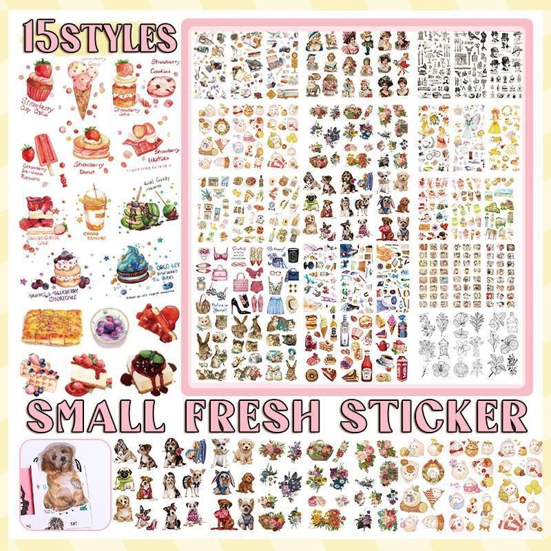15-Style Creative Student Graffiti Sticker Set Small Fresh Sticker - E-Cute Pet