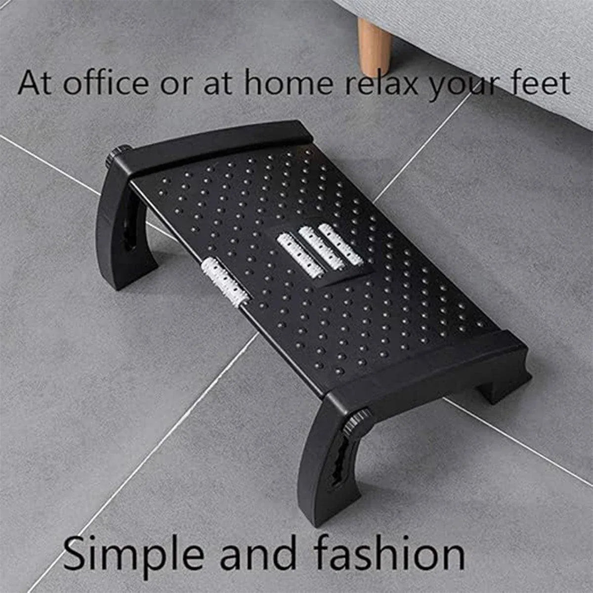 1PC Adjustable Office Foot Rest Pedal Stool Sofa Leg Support for Home or Desk Use - Grey