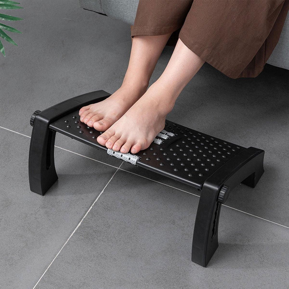 1PC Adjustable Office Foot Rest Pedal Stool Sofa Leg Support for Home or Desk Use - Grey
