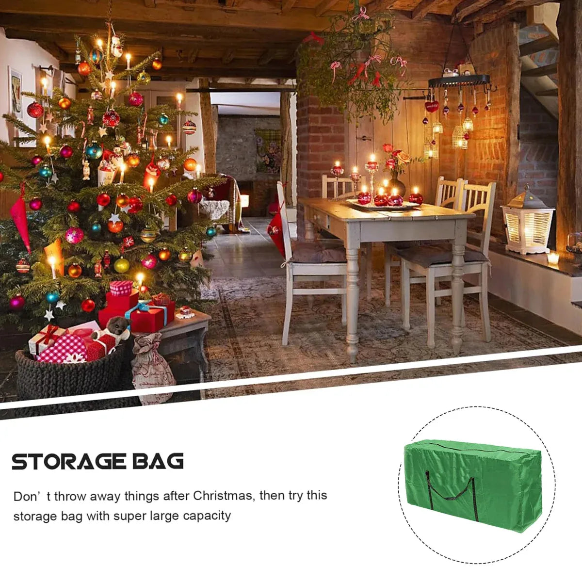 Extra Large Heavy Duty Storage Bag Waterproof Garden Furniture Cover Organizer - 122cm x 39cm x 55cm