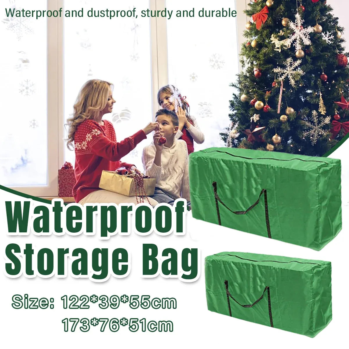 Extra Large Heavy Duty Storage Bag Waterproof Garden Furniture Cover Organizer - 122cm x 39cm x 55cm