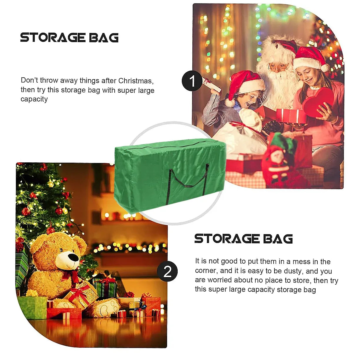 Extra Large Heavy Duty Storage Bag Waterproof Garden Furniture Cover Organizer - 122cm x 39cm x 55cm