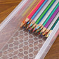 3PCS Clear Plastic Desktop Storage Box 2 Layer Holder DIY Stationery Pencil Case - Yellow