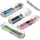 3PCS Clear Plastic Desktop Storage Box 2 Layer Holder DIY Stationery Pencil Case - Yellow