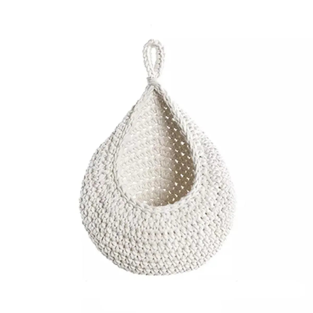 Cotton Rope Woven Storage Basket Wall Mount Fruit Vegetable Organizer Container - Max