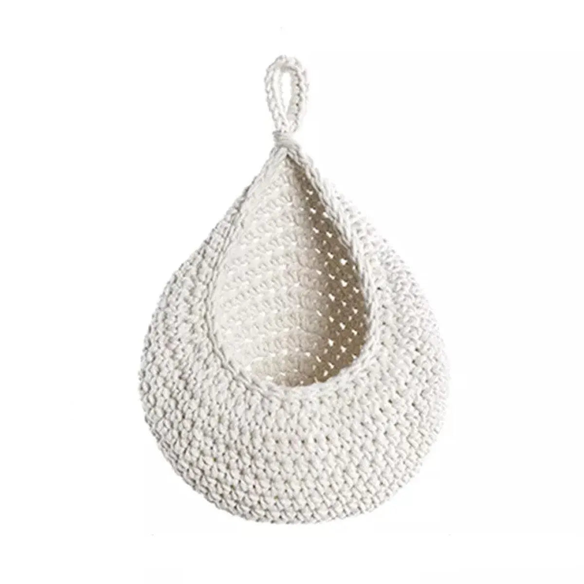 Cotton Rope Woven Storage Basket Wall Mount Fruit Vegetable Organizer Container - Max