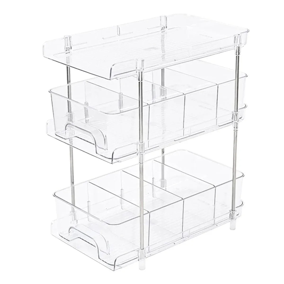 3 Layer Transparent Storage Rack Multi Functional Organiser Shelf Clear for Home