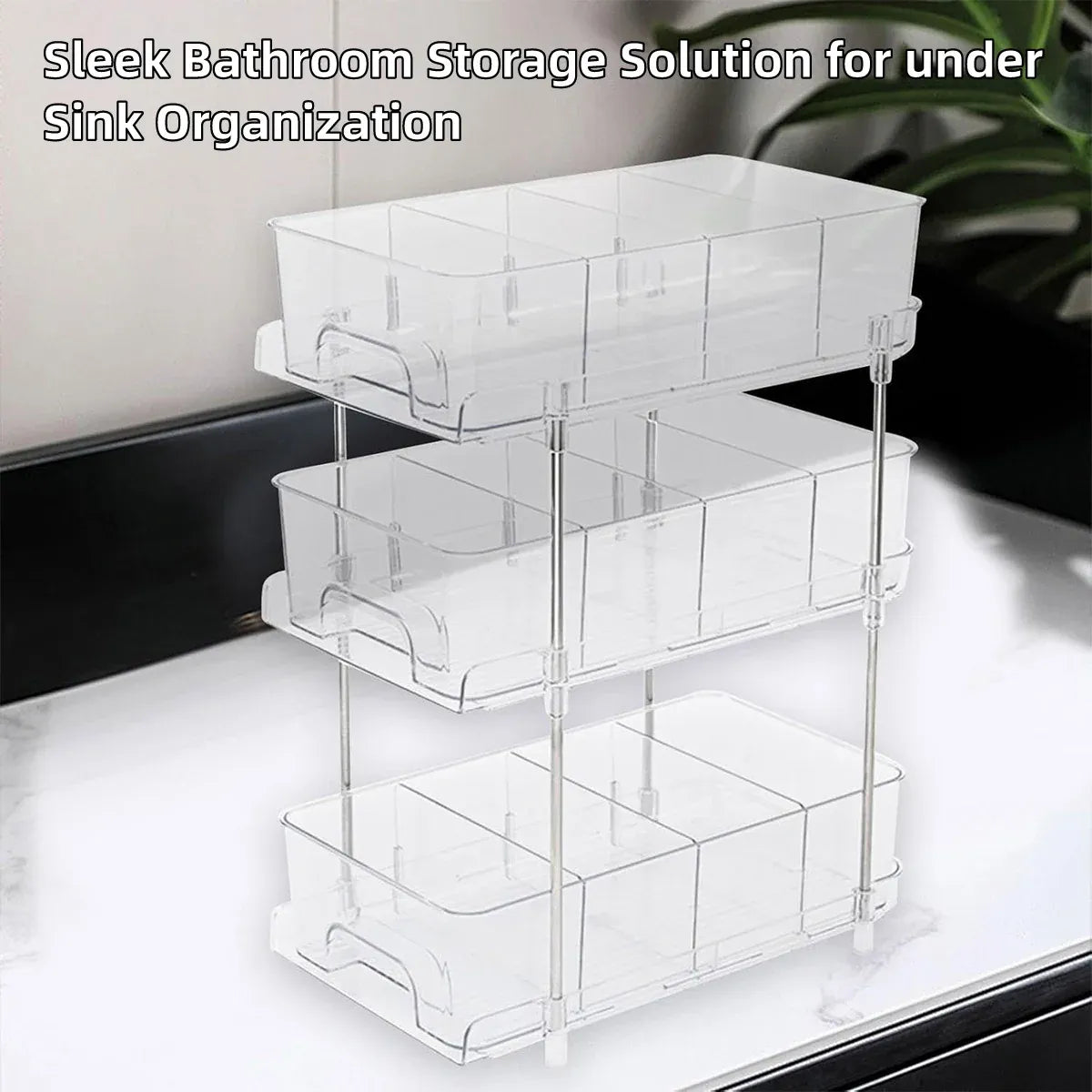 3 Layer Transparent Storage Rack Multi Functional Organiser Shelf Clear for Home
