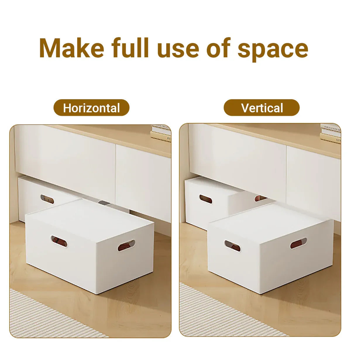 Portable Storage Box White M/L with Lid - M