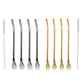 5pcs Stainless Steel Straw Spoon Removable Filter Reusable Tea Juice Stirrer - Gold