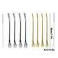 5pcs Stainless Steel Straw Spoon Removable Filter Reusable Tea Juice Stirrer - Gold