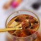 5pcs Stainless Steel Straw Spoon Removable Filter Reusable Tea Juice Stirrer - Gold