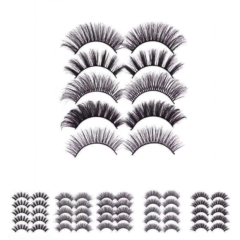 5 Pairs 3D Thick Mink Fake False Eyelashes Natural Long Wispy Makeup Lashes Au - 3D-51