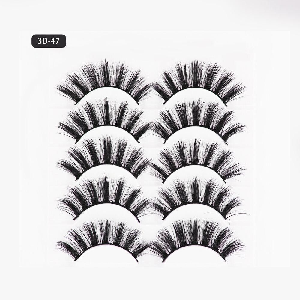 5 Pairs 3D Thick Mink Fake False Eyelashes Natural Long Wispy Makeup Lashes Au - 3D-51