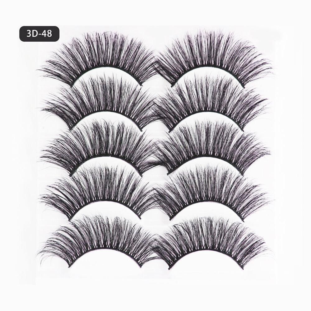5 Pairs 3D Thick Mink Fake False Eyelashes Natural Long Wispy Makeup Lashes Au - 3D-51