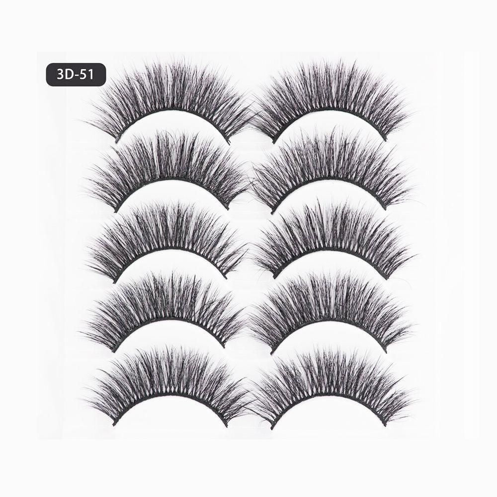 5 Pairs 3D Thick Mink Fake False Eyelashes Natural Long Wispy Makeup Lashes Au - 3D-51
