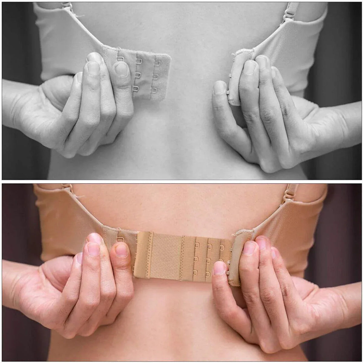 Maternity Strap Clip On Bra Extender Extension 3 Hooks Ladies Plus Size - Black