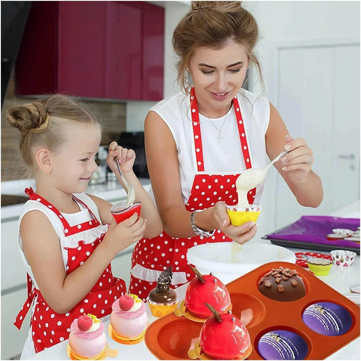 Soap Mold Cake Mould Kitchen Accessories Kitchenware Silicone Gel Baking Tools - 6 semicircle