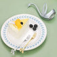 2pcs Stainless Steel Fruit Fork Coffee Spoon Set with Swan Base for Desserts