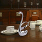 2pcs Stainless Steel Fruit Fork Coffee Spoon Set with Swan Base for Desserts