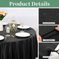 10pcs Round Tablecloth Solid Color Waterproof PEVA Table Cover 213cm Diameter - Black