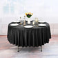 10pcs Round Tablecloth Solid Color Waterproof PEVA Table Cover 213cm Diameter - Black