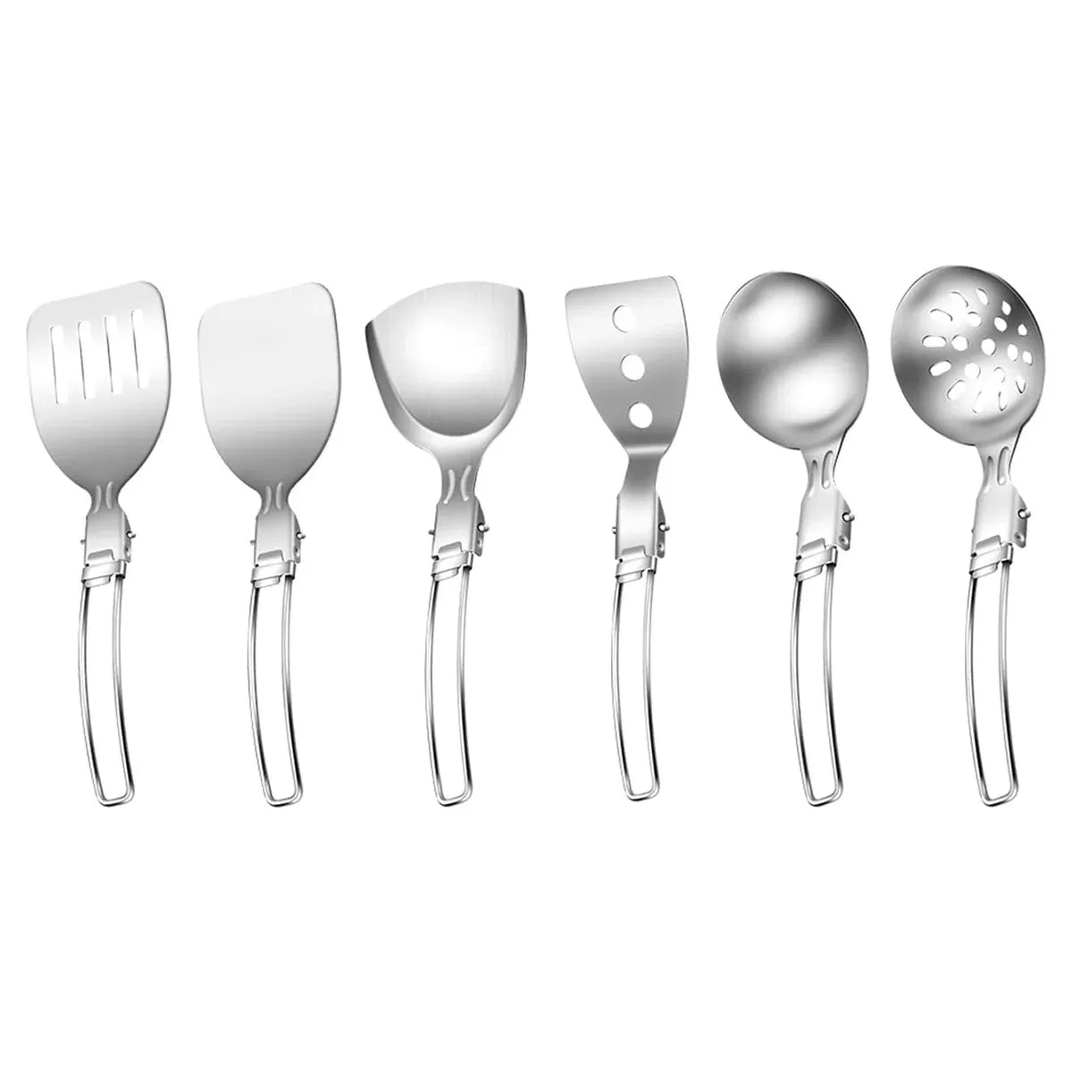 6PCS Camping Kitchenware Set Portable Folding Cooking Spoon Colander Spatula