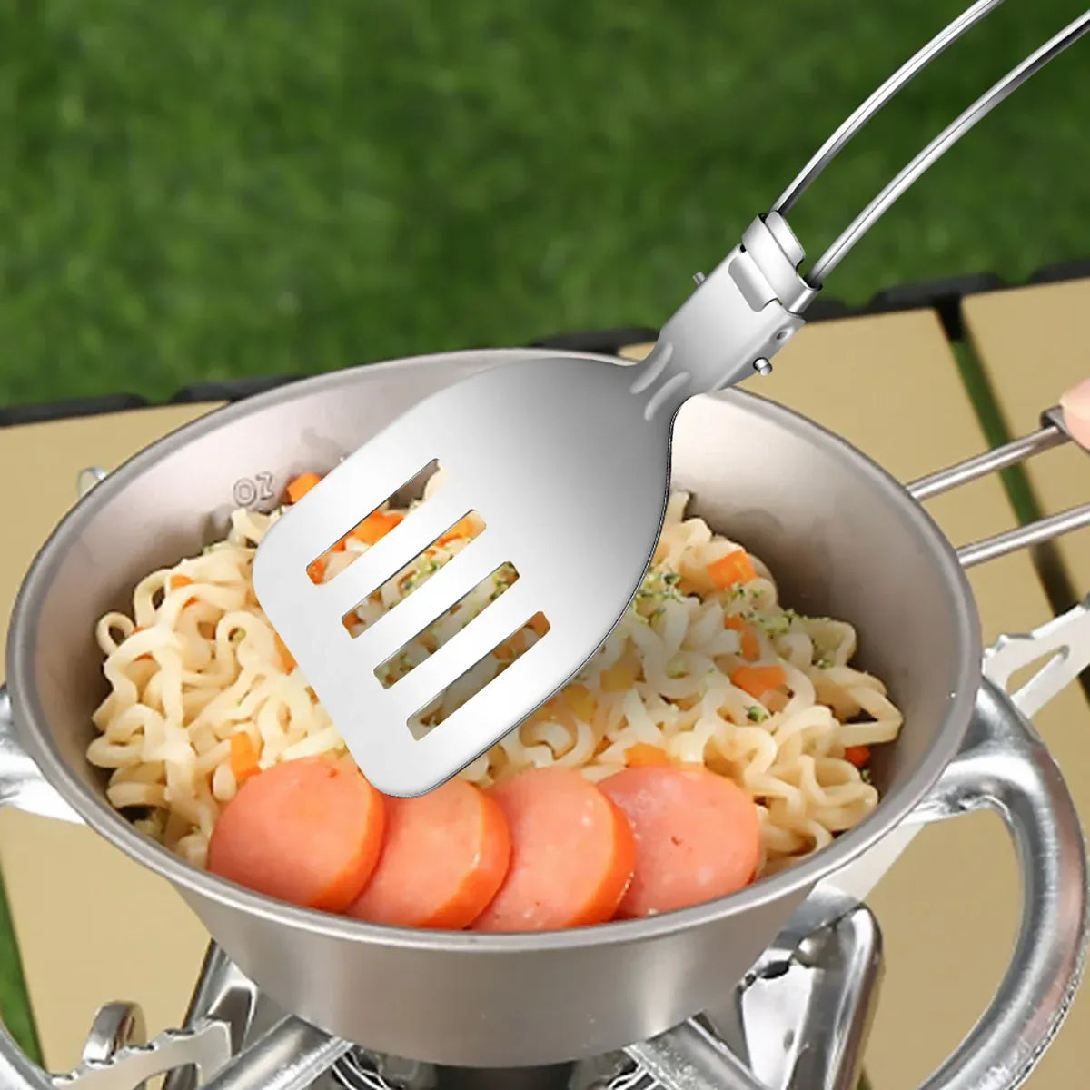 6PCS Camping Kitchenware Set Portable Folding Cooking Spoon Colander Spatula