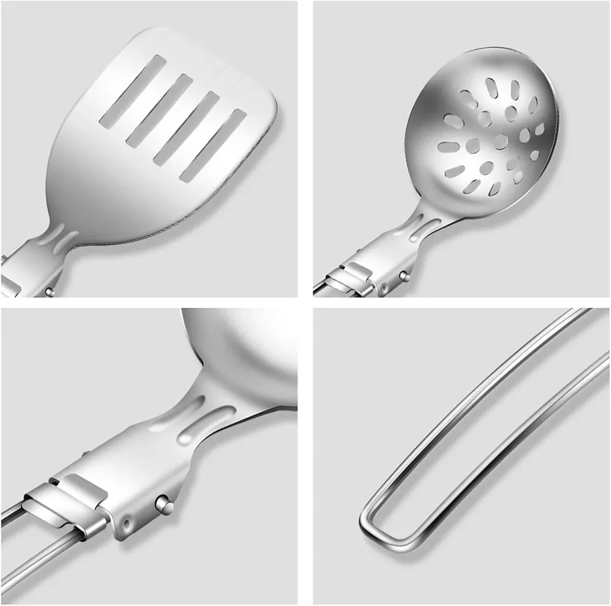 6PCS Camping Kitchenware Set Portable Folding Cooking Spoon Colander Spatula